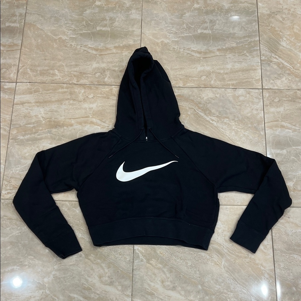 Nike Women's Black Cropped Hoodie